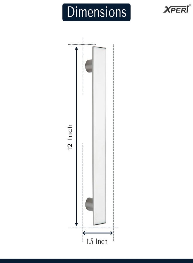 إكسبرت مقبض باب رئيسي من الفولاذ المقاوم للصدأ من إكسبرت، بتصميم كلاسيكي وبسيط، لون فضي (12 بوصة) (عبوة من قطعة واحدة) - Image 3